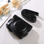 Túi đựng máy ảnh toàn thân bằng da PU có dây đeo cho Canon G9X / G9X II, Dành cho G9X