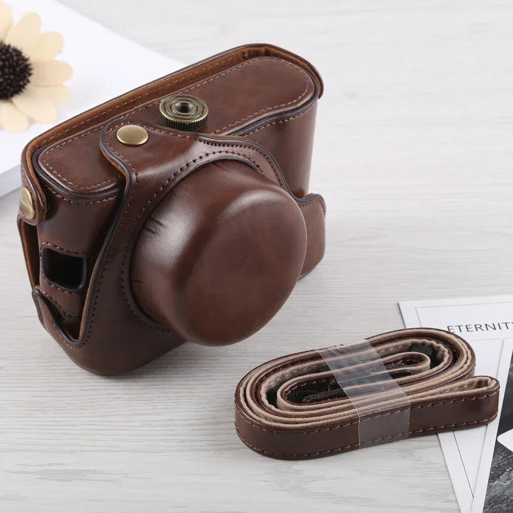Túi đựng máy ảnh toàn thân bằng da PU có dây đeo cho Fujifilm X100F, Dành cho FUJI X100F