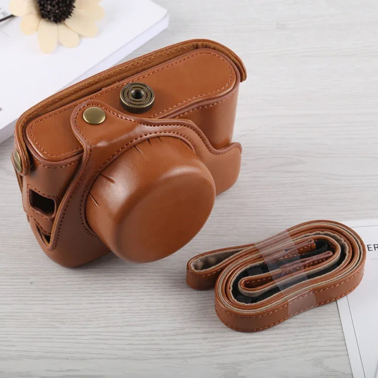 Túi đựng máy ảnh toàn thân bằng da PU có dây đeo cho Fujifilm X100F, Dành cho FUJI X100F