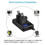 Bộ sạc pin đôi màn hình LCD SJCAM SJ7000 / SJ6000 / SJ5000 / SJ4000, Hiển thị dung lượng sạc, Dành cho SJCAM SJ7000