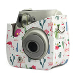 Túi đựng máy ảnh bảo vệ bằng da PU họa tiết xương rồng hồng hạc cho máy ảnh FUJIFILM Instax Mini 7S / 7C, Hồng hạc xương rồng
