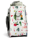 Túi đựng máy ảnh bảo vệ bằng da PU họa tiết xương rồng hồng hạc cho máy ảnh FUJIFILM Instax Mini 7S / 7C, Hồng hạc xương rồng