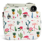 Túi đựng máy ảnh bảo vệ bằng da PU họa tiết xương rồng hồng hạc cho máy ảnh FUJIFILM Instax Mini 7S / 7C, Hồng hạc xương rồng
