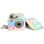 Túi bao da PU họa tiết tranh sơn dầu cầu vồng bảo vệ máy ảnh cho FUJIFILM Instax Mini 7S / 7C, họa tiết cầu vồng sơn dầu