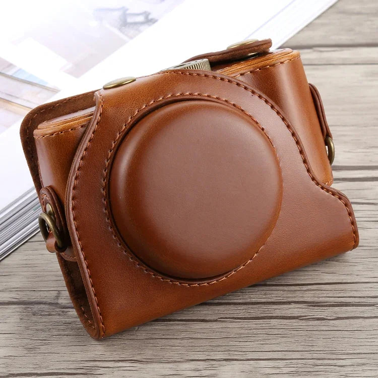Full Body Camera PU Leather Case Bag with Strap for Sony DSC-HX90, For Sony HX90