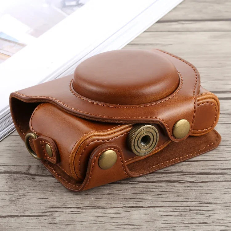 Full Body Camera PU Leather Case Bag with Strap for Sony DSC-HX90, For Sony HX90