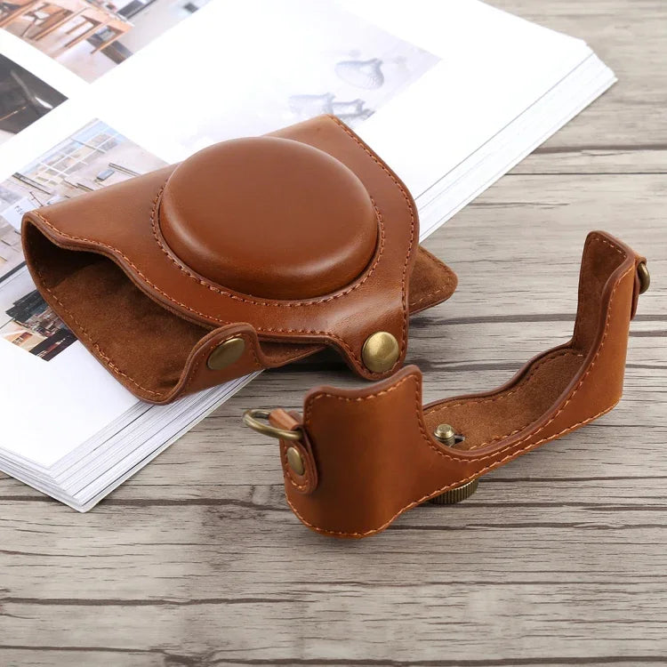 Full Body Camera PU Leather Case Bag with Strap for Sony DSC-HX90, For Sony HX90