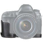 Túi da PU nửa thân máy ảnh có ren 1/4 inch cho Canon EOS 5D Mark IV / 5D Mark III, cho Canon 5D4