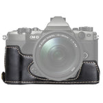 Túi da PU nửa thân máy ảnh có ren 1/4 inch cho Olympus EM5 / EM5 Mark II, cho Olympus EM5