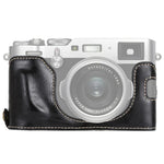 Túi da PU nửa thân máy ảnh có ren 1/4 inch cho FUJIFILM X100F, cho FUJIFILM X100F