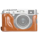 Túi da PU nửa thân máy ảnh có ren 1/4 inch cho FUJIFILM X100F, cho FUJIFILM X100F