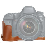 Đế nửa ốp da PU ren 1/4 inch cho máy ảnh Canon EOS 6D / 6D Mark II, Dành cho Canon 6D2
