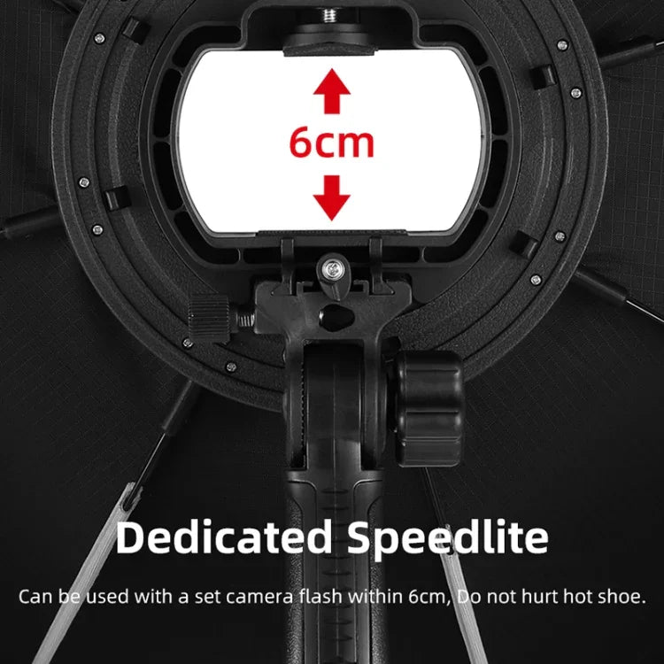 Hộp khuếch tán đèn flash TRIOPO KS90 90cm hình chóp lục giác với tay cầm gắn giá đỡ cho Speedlite, KS90