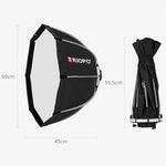 Hộp khuếch tán đèn flash TRIOPO KS90 90cm hình chóp lục giác với tay cầm gắn giá đỡ cho Speedlite, KS90