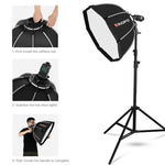 Hộp khuếch tán đèn flash TRIOPO KS90 90cm hình chóp lục giác với tay cầm gắn giá đỡ cho Speedlite, KS90