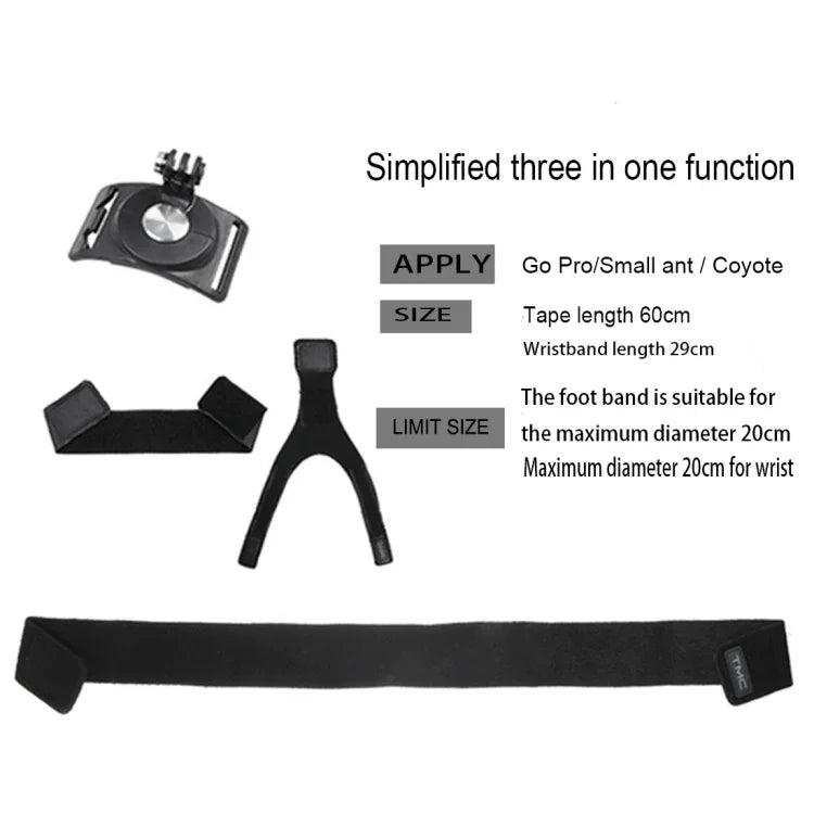 Dây đeo tay, cổ tay, cánh tay, chân 3 trong 1 GP278 với khớp xoay 360 độ cho GoPro, Insta360, DJI và các máy quay hành động khác, GP278