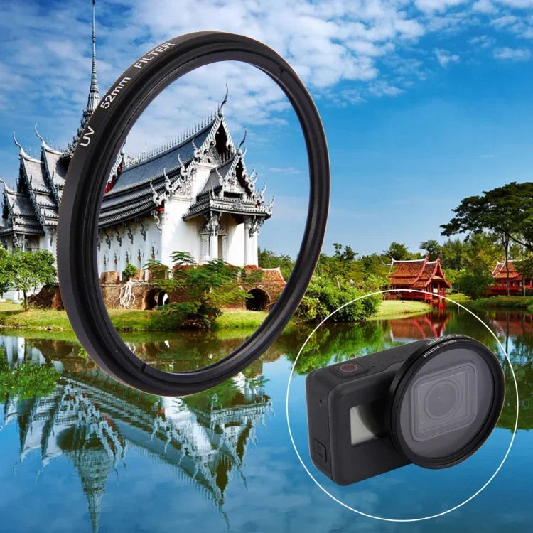 Bộ lọc ống kính UV tròn 3 trong 1 52mm kèm nắp cho GoPro HERO7 Black/6/5, Bộ lọc UV 52mm