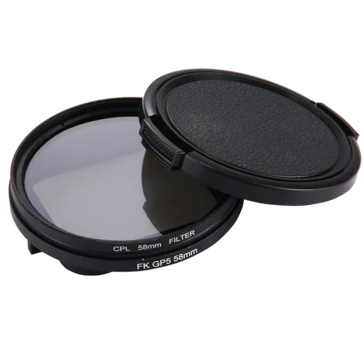 58mm Bộ Lọc Ống Kính CPL Tròn 3 trong 1 Có Nắp Cho GoPro HERO7 Black/6/5, 58mm CPL