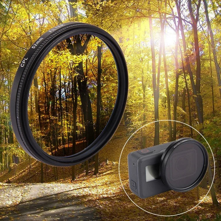 Bộ Lọc Ống Kính CPL Tròn 3 trong 1 52mm Kèm Nắp Cho GoPro HERO7 Black/6 /5, Bộ Lọc CPL 52mm