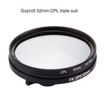 Bộ Lọc Ống Kính CPL Tròn 3 trong 1 52mm Kèm Nắp Cho GoPro HERO7 Black/6 /5, Bộ Lọc CPL 52mm