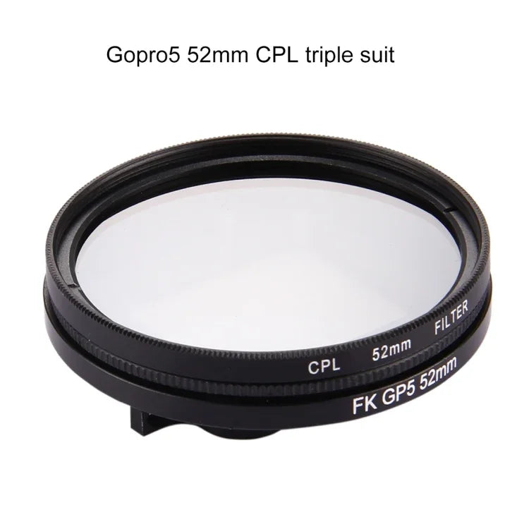 Bộ Lọc Ống Kính CPL Tròn 3 trong 1 52mm Kèm Nắp Cho GoPro HERO7 Black/6 /5, Bộ Lọc CPL 52mm