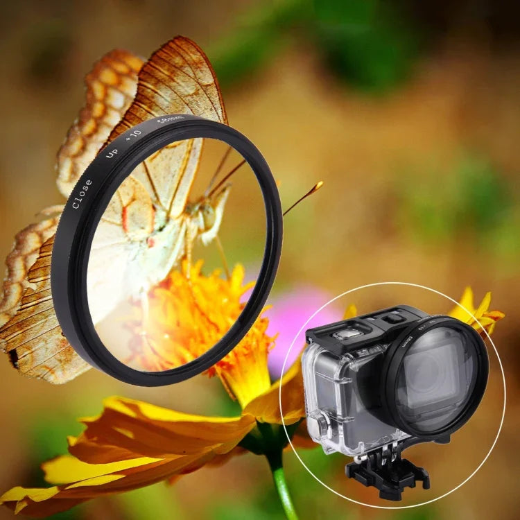 58mm Bộ Lọc Ống Kính 2 trong 1 10X Cận Cảnh Cho GoPro HERO7 Black/6/5, 58mm Ống Kính Cận Cảnh