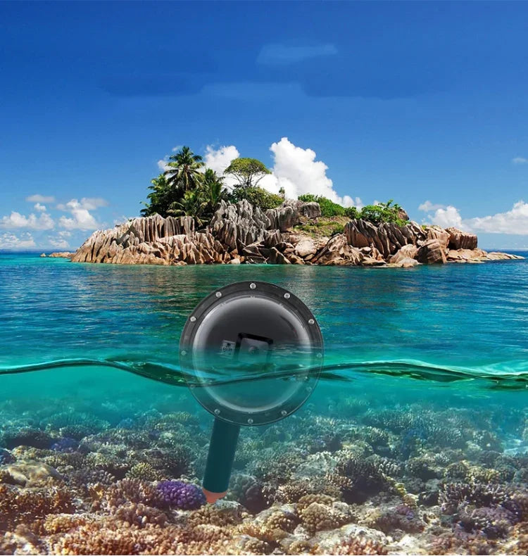Bộ kích hoạt màn trập + nắp bảo vệ ống kính Dome Port trong suốt + tay cầm phao nổi kèm dây đeo chống mất điều chỉnh được & ốc vít & cờ lê cho GoPro HERO7 /6 /5, Nắp trong suốt + Tay cầm