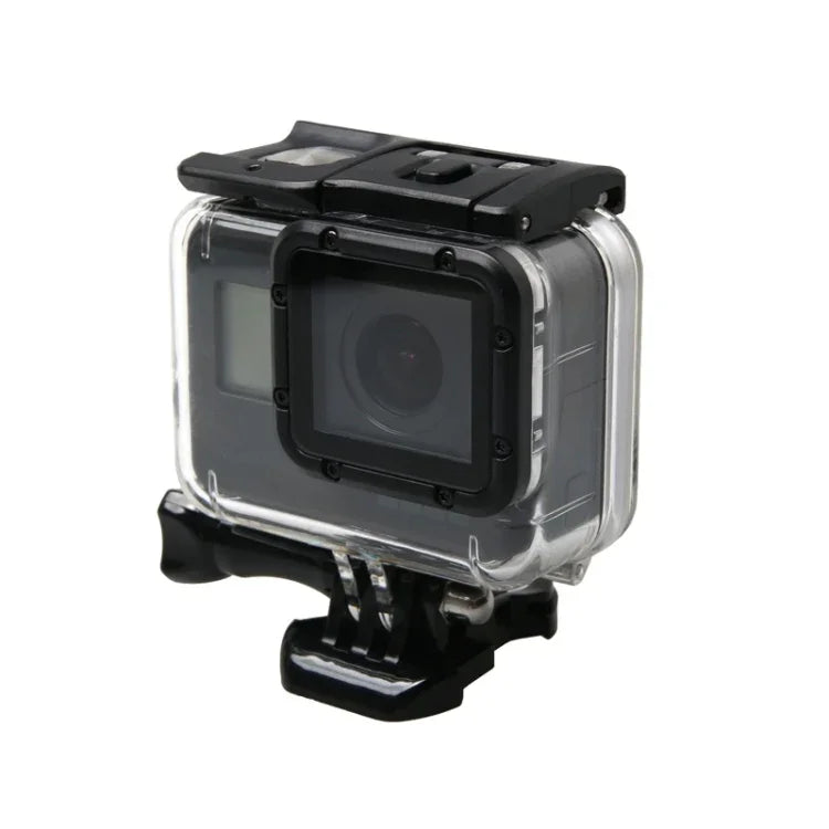 Vỏ bảo vệ chống nước cho GoPro HERO6 /5 + Nắp lưng rỗng có khóa, giá đỡ cơ bản & ốc vít, Vỏ chống nước