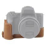 Đế Vỏ Nửa Máy Ảnh Da PU Ren 1/4 inch cho Canon EOS M50 / M50 Mark II, Cho Canon EOS M50