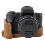 1/4 inch Thread PU Leather Camera Half Case Base for Canon EOS M50 / M50 Mark II, For Canon EOS M50