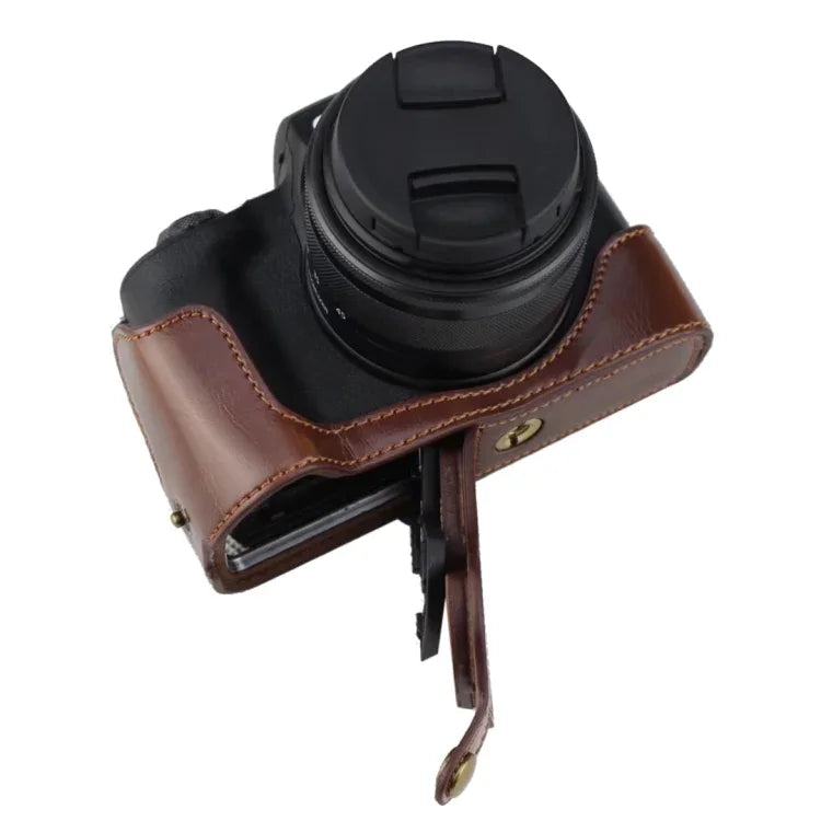 1/4 inch Thread PU Leather Camera Half Case Base for Canon EOS M50 / M50 Mark II, For Canon EOS M50