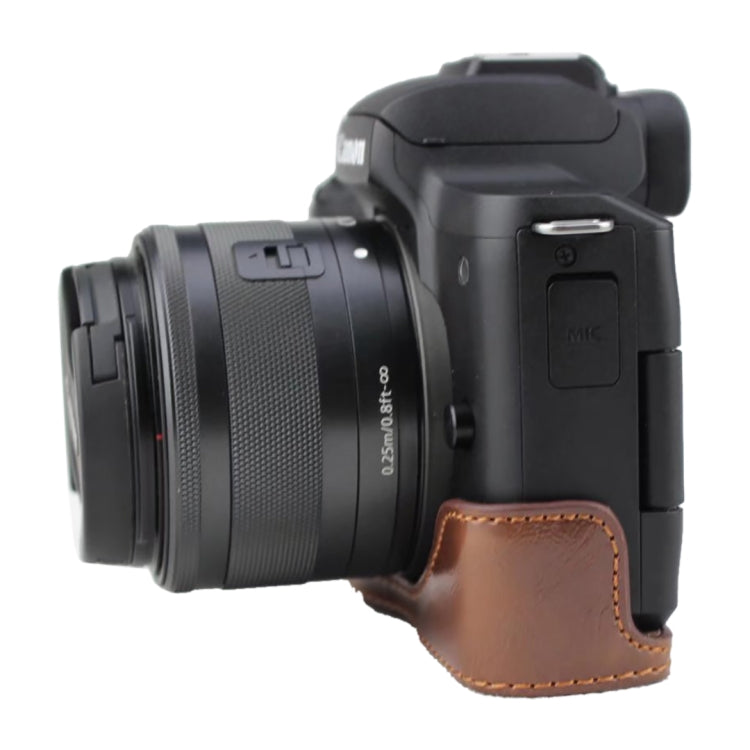 Đế Vỏ Nửa Máy Ảnh Da PU Ren 1/4 inch cho Canon EOS M50 / M50 Mark II, Cho Canon EOS M50