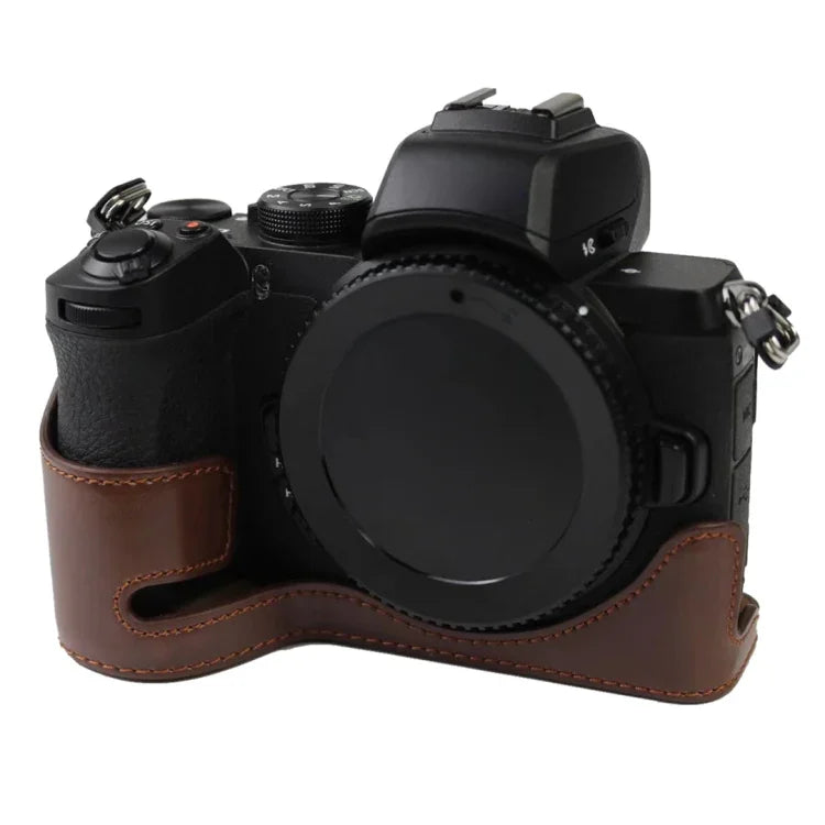 Đế Vỏ Nửa Máy Ảnh Da PU Ren 1/4 inch cho Nikon Z50, Cho Nikon Z50