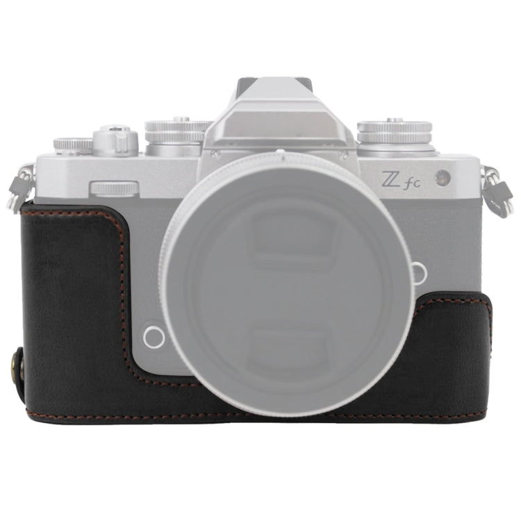 Đế Vỏ Nửa Máy Ảnh Da PU Ren 1/4 inch cho Nikon Z fc, Cho Nikon Z fc