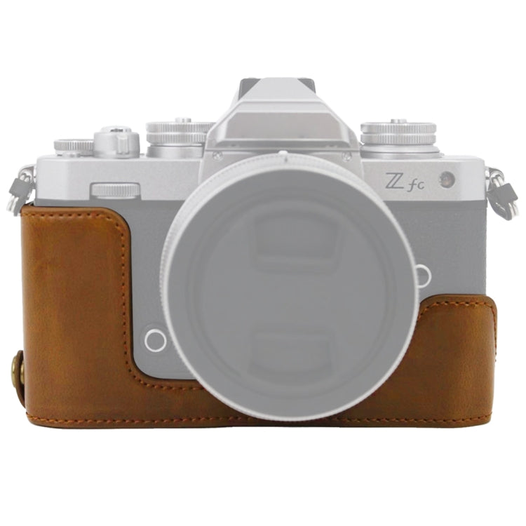Đế Vỏ Nửa Máy Ảnh Da PU Ren 1/4 inch cho Nikon Z fc, Cho Nikon Z fc