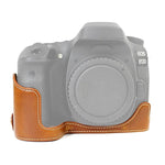 Đế Vỏ Nửa Máy Ảnh Da PU Ren 1/4 inch cho Canon EOS 80D / 70D, Cho Canon EOS 80D