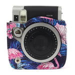 Túi Vỏ Bảo Vệ Máy Ảnh Da PU Họa Tiết Hồng Hạc Cho Máy Ảnh FUJIFILM Instax Mini90, Hồng Hạc