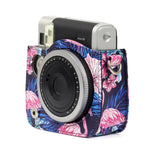 Túi Vỏ Bảo Vệ Máy Ảnh Da PU Họa Tiết Hồng Hạc Cho Máy Ảnh FUJIFILM Instax Mini90, Hồng Hạc