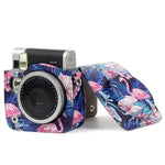 Túi Vỏ Bảo Vệ Máy Ảnh Da PU Họa Tiết Hồng Hạc Cho Máy Ảnh FUJIFILM Instax Mini90, Hồng Hạc