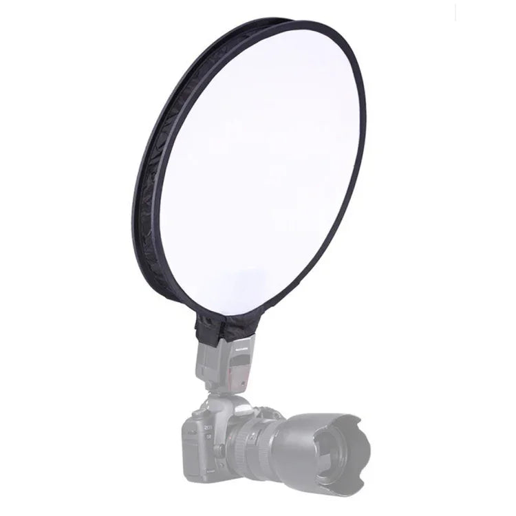 Hộp mềm gấp gọn kiểu tròn 30cm cho đèn flash, không kèm giá đỡ đèn flash (Đen + Trắng), kiểu tròn 30cm