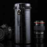 Túi đựng ống kính da PU khóa kéo kích thước lớn cho ống kính máy ảnh DSLR, kích thước: 24,5*10,5*10,5cm, 24,5 x 10,5cm (Nâu), 24,5 x 10,5cm (Cà phê), 24,5 x 10,5cm (Đen)