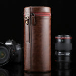 Túi đựng ống kính da PU khóa kéo kích thước lớn cho ống kính máy ảnh DSLR, kích thước: 24,5*10,5*10,5cm, 24,5 x 10,5cm (Nâu), 24,5 x 10,5cm (Cà phê), 24,5 x 10,5cm (Đen)