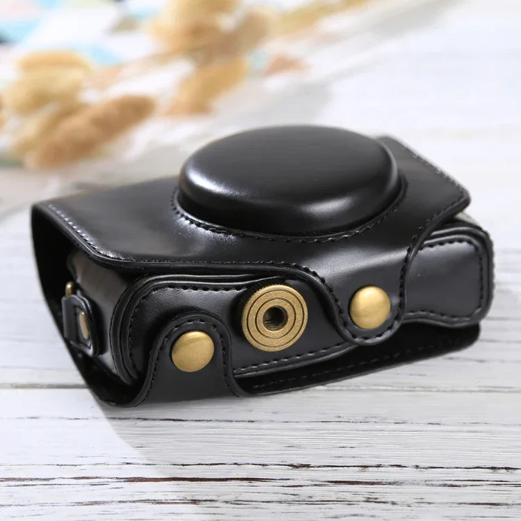 Túi đựng máy ảnh toàn thân bằng da PU có dây đeo cho Canon PowerShot SX730 HS / SX720 HS, dành cho SX730 HS