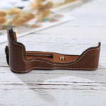 1/4 inch Thread PU Leather Camera Half Case Base for Canon EOS M3, For Canon M3