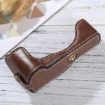 1/4 inch Thread PU Leather Camera Half Case Base for Canon EOS M3, For Canon M3