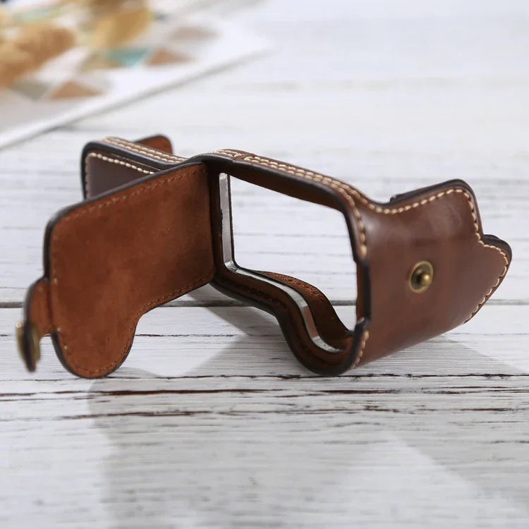 1/4 inch Thread PU Leather Camera Half Case Base for Canon EOS M3, For Canon M3