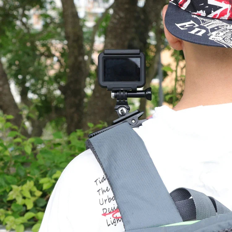 Giá Kẹp Ba Lô Quay 360 Độ Kiểu J RUIGPRO Có Vít Cho GoPro HERO9 Black / HERO8 Black / HERO7 /6 /5, DJI Osmo Action, Xiaoyi và Các Máy Ảnh Hành Động Khác
