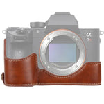 Đế ốp nửa máy ảnh bằng da PU ren 1/4 inch cho Sony ILCE-A9 / A9 / A7RIII, Dành cho Sony A9