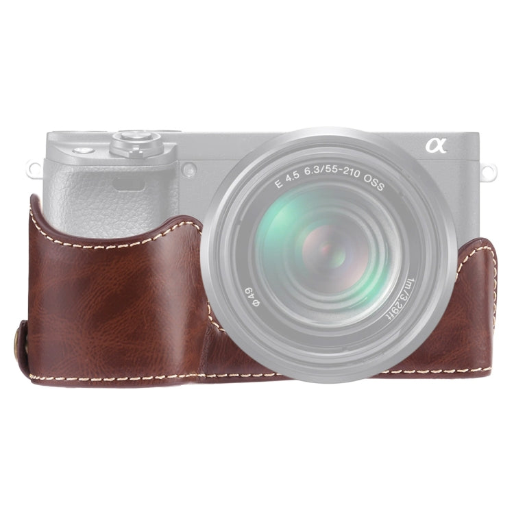 Đế ốp nửa máy ảnh bằng da PU ren 1/4 inch cho Sony A6400 / ILCE-A6400, Dành cho Sony A6400