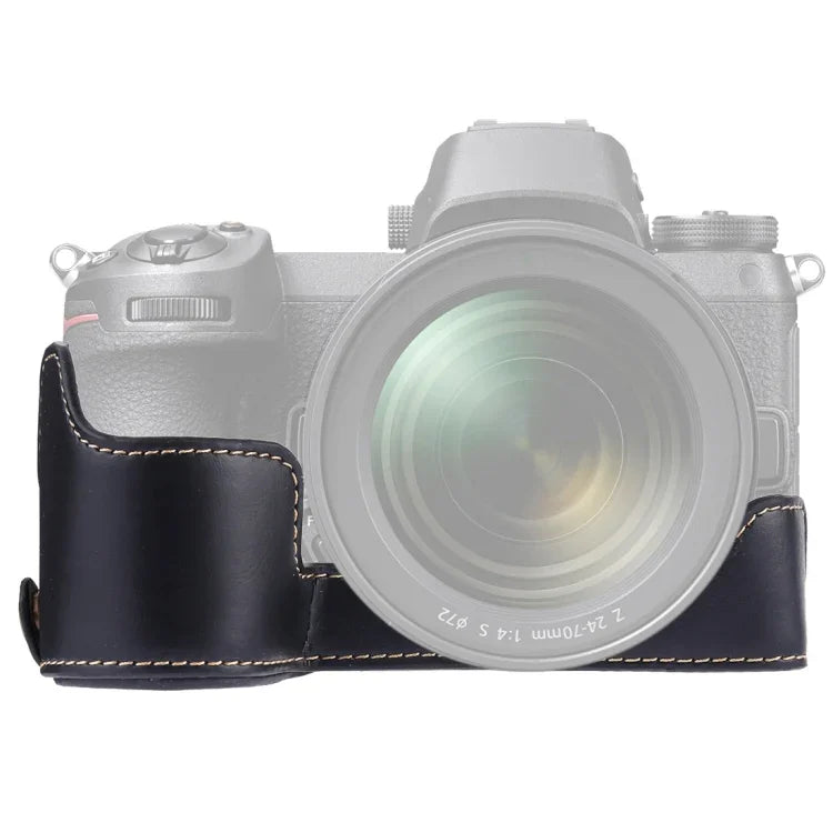 Đế ốp nửa máy ảnh bằng da PU ren 1/4 inch cho Nikon Z6 / Z7, Dành cho Nikon Z6
